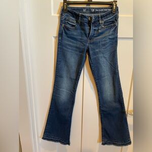 Girls- Gap, size 14 slim, flare blue jeans. In great condition.